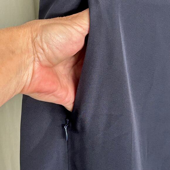 Lilysilk Navy Blue 100% Mulberry Silk Casual Career Sleeveless Dress NWT Size 4 - Picture 9 of 11